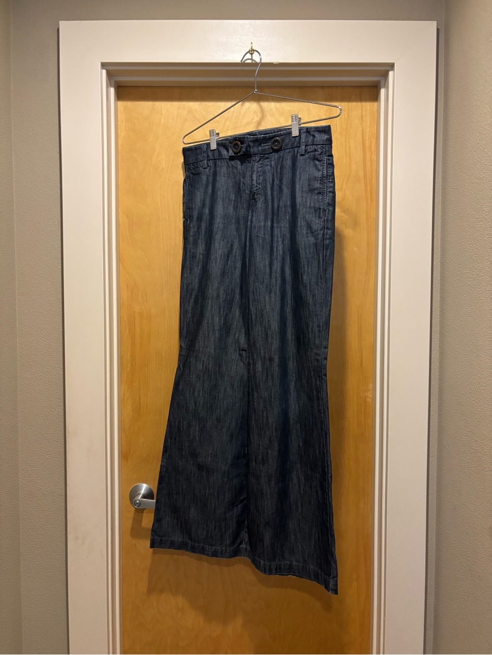 Level 99 Gray Wash Flare Trouser Jeans - Size 27, Double Button Waist